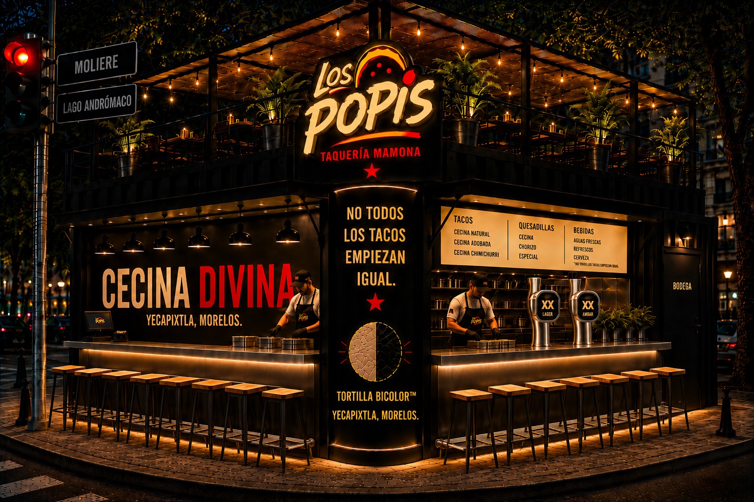 Fachada de Los Popis en Polanco